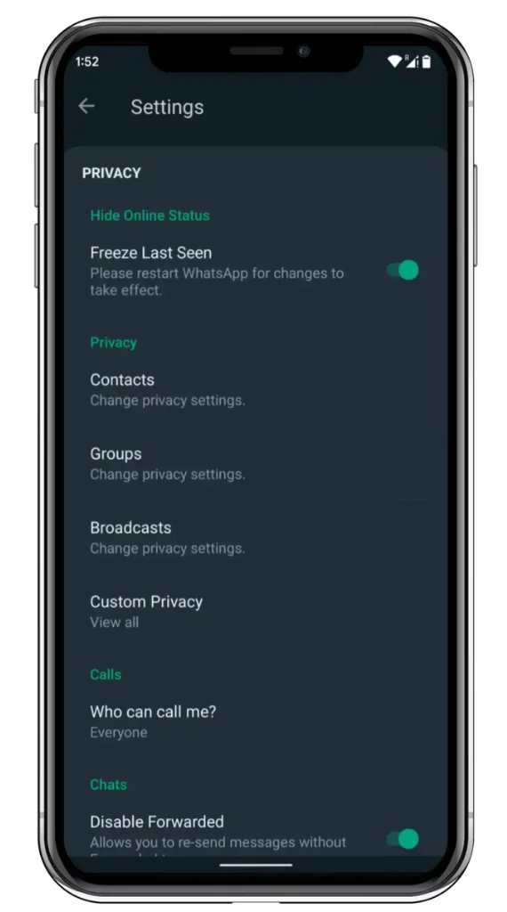 Freeze last seen feature