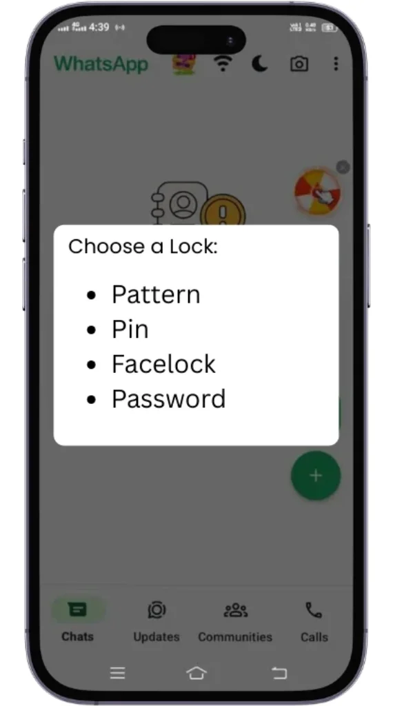 set password on app feature